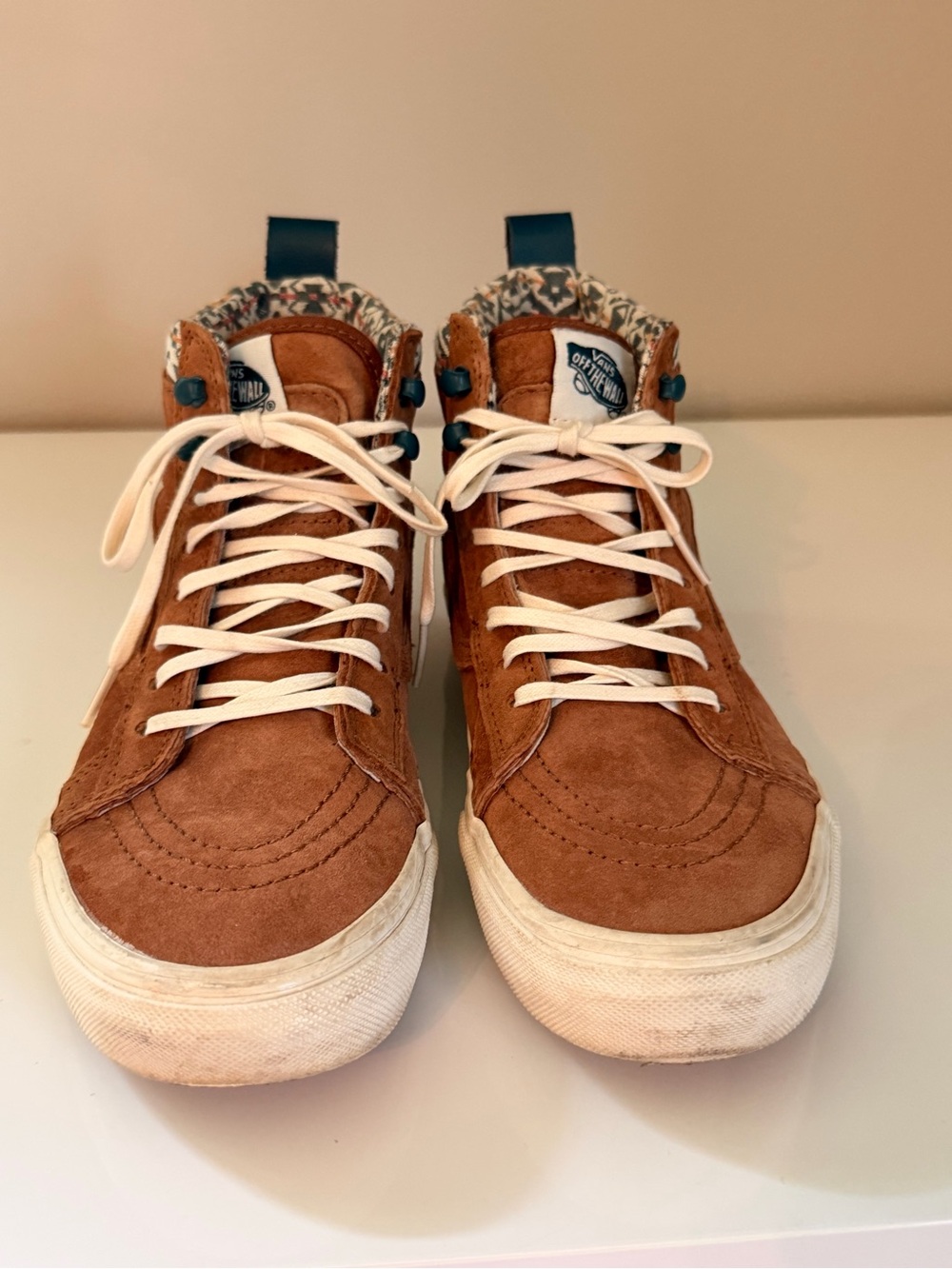 Vans Sk8-Hi MTE Brown Suede Southwestern Print High Top Sneakers Women’s 8
